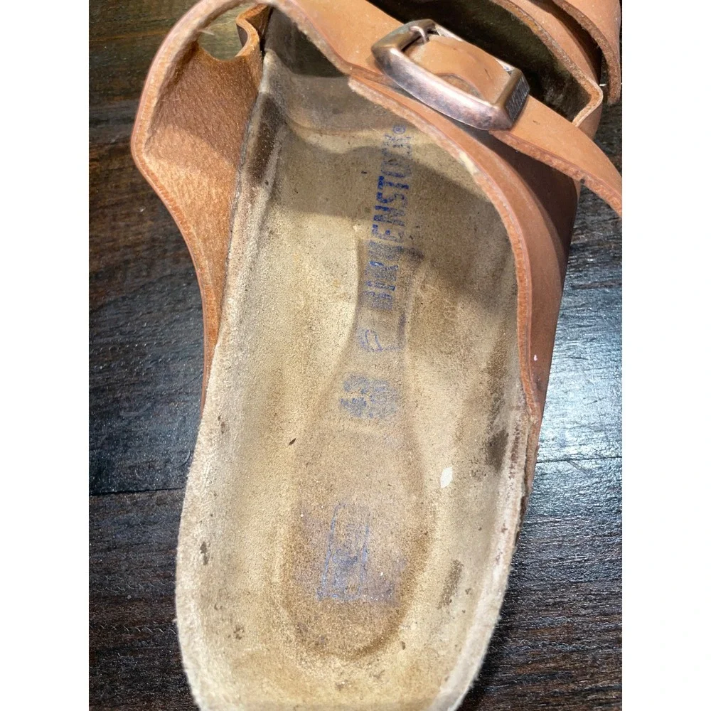 Birkenstock Arizona Tan‎ Leather Double Strap Sandals Men's Sz 43 EU 10-10.5